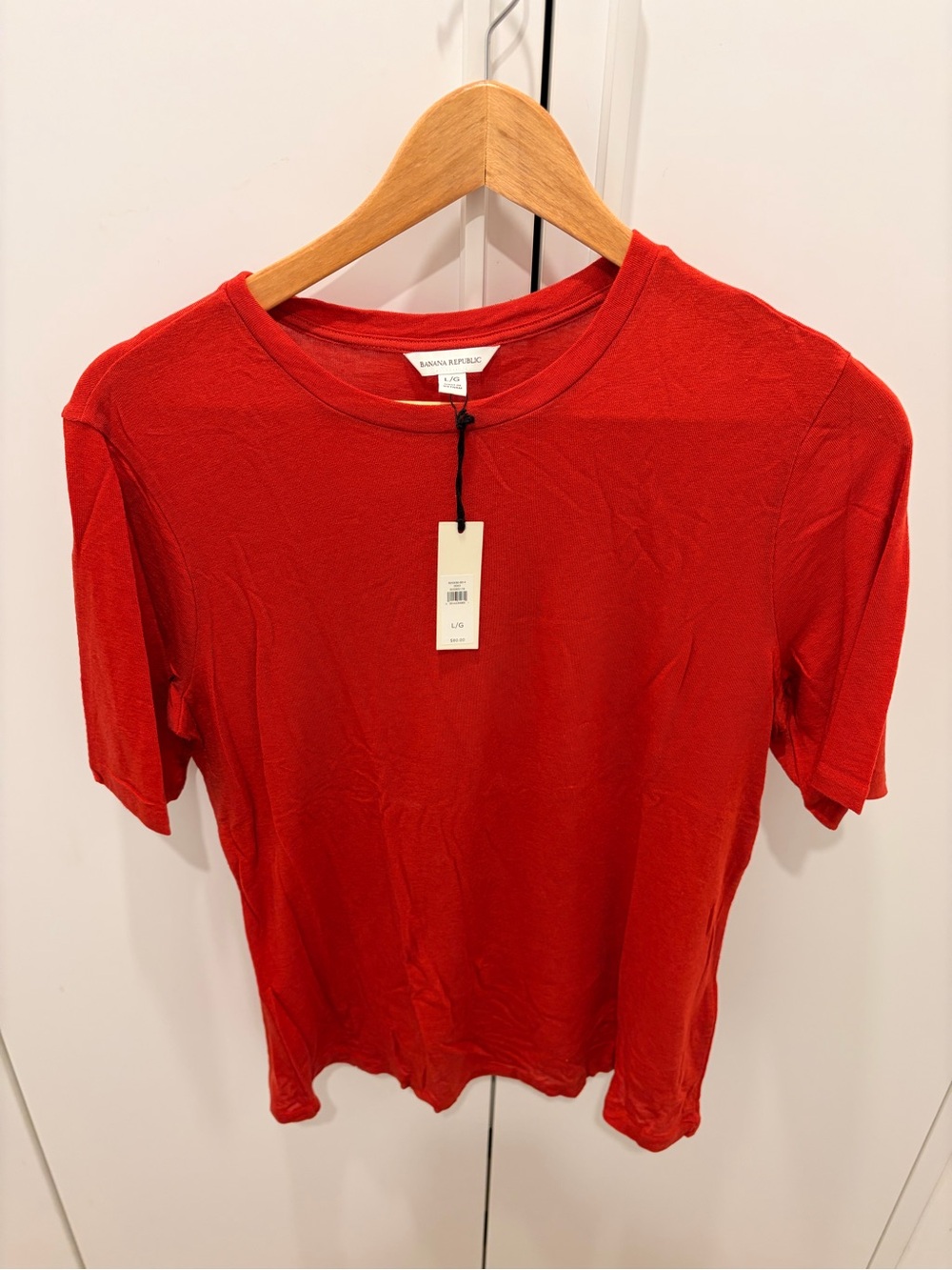 Banana Republic Vibrant Dark Orange Short Sleeve Crew Tee